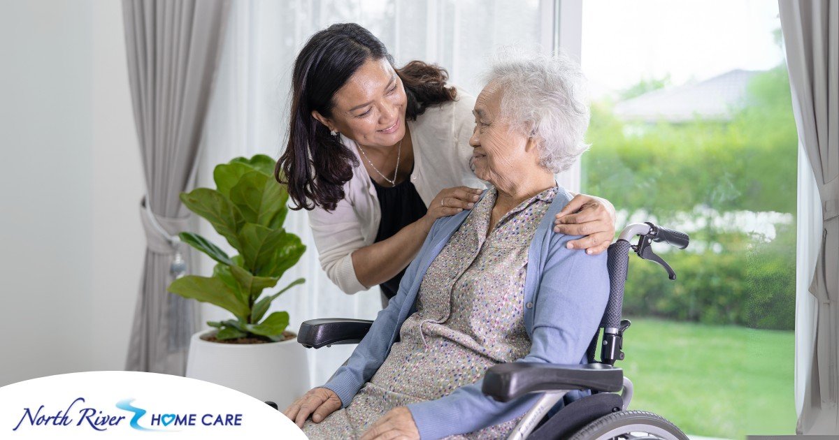 A mother, her daughter, and her mother embrace, representing the sandwich generation.