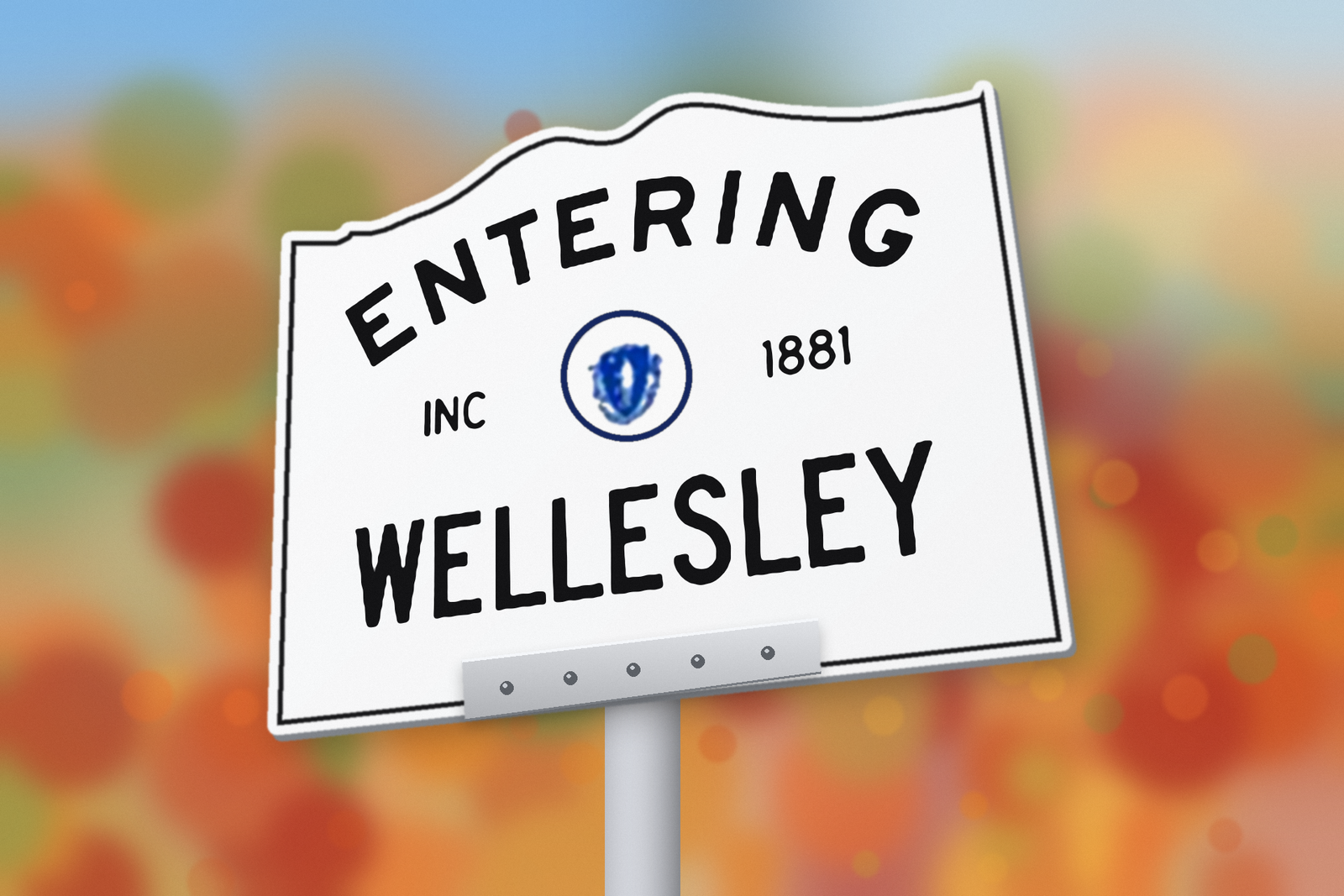 sign that says entering Wellesley